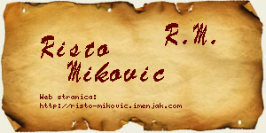 Risto Miković vizit kartica